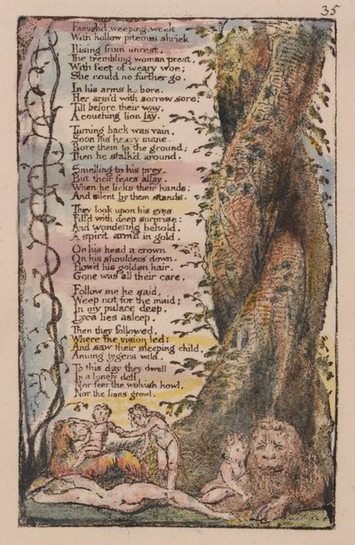 Lieder der Unschuld und der Erfahrung, Platte 35, Das kleine gefundene Mädchen (Bentley 36) von William Blake